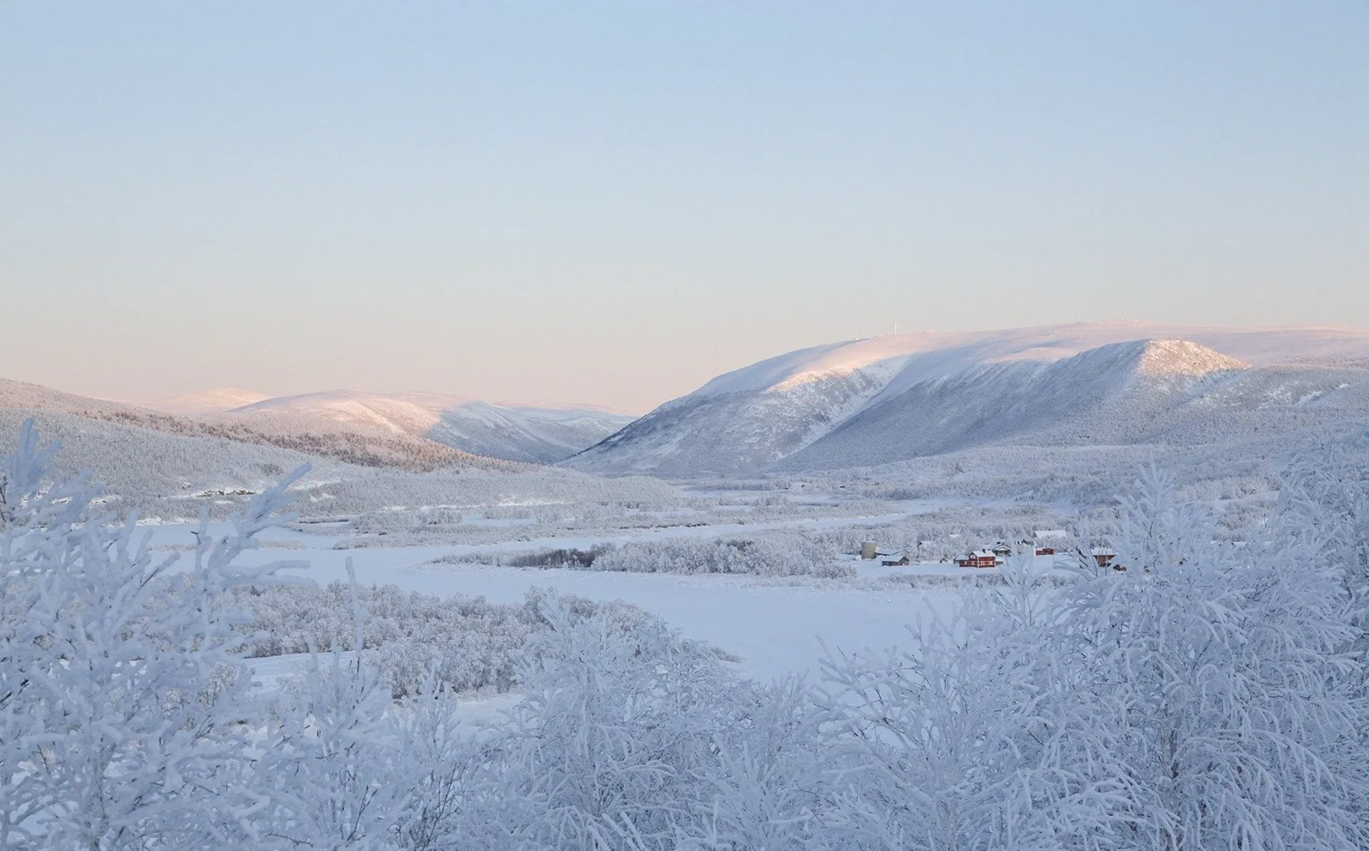 Quiet Lapland valley in winter